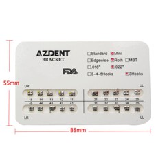 AZDENT Orthodontic Dental Brackets Braces Mini Standard Roth MBT.022/.018 Hooks