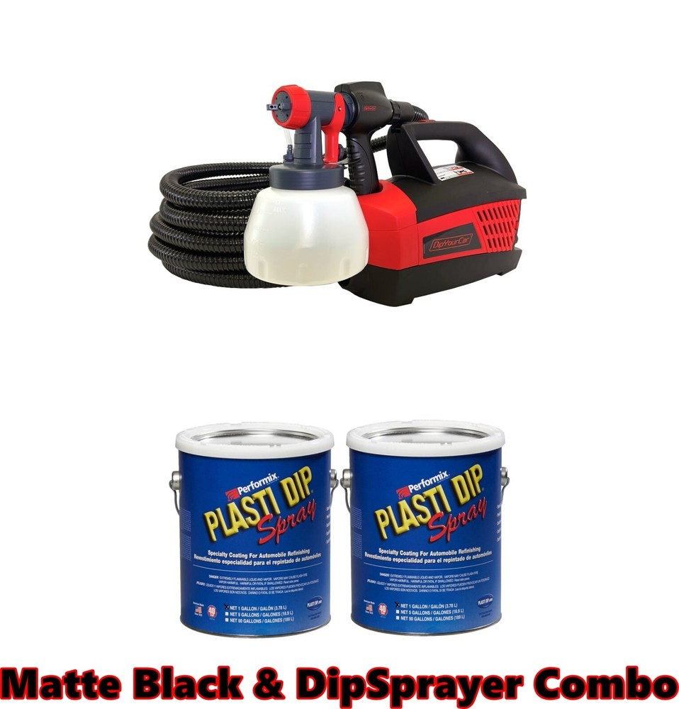 Plasti Dip Spray 4 Gallon DYC G-Force DipSpayer Combo Ready to Spray Matte BLACK