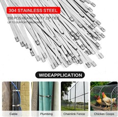 Cable Tie Tool Gun Stainless Steel Cable Tie Tool Repair W/150PCS Metal Zip Ties