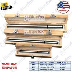 Lathe Alignment Test Bar Shank Size 1MT, 2MT, 3MT Wooden Box Bluefox