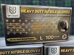 3 – GP Craft Heavy Duty Nitrile Gloves Diamond Grip Black Large
