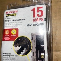 Square D HOM115PCAFI 1 P 15 Amp Plug On Neutral Breaker – New In Packaging