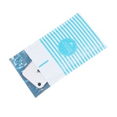 50 4×8 Packed with Love from Us to You Blue Stripe Poly Bubble Envelopes Mailers