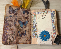 Junk Journal Handmade Booklet Book Vintage “Nature Butterfly” Pockets, Ephemera