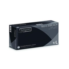 Bingold Disposable Gloves Nitrile 35BLACK, Black L Cardboard Cleaning Gloves