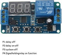 Adjustable DC 12V Time Delay Relay Module with LED Display, 0.1 Sec to 999 Min