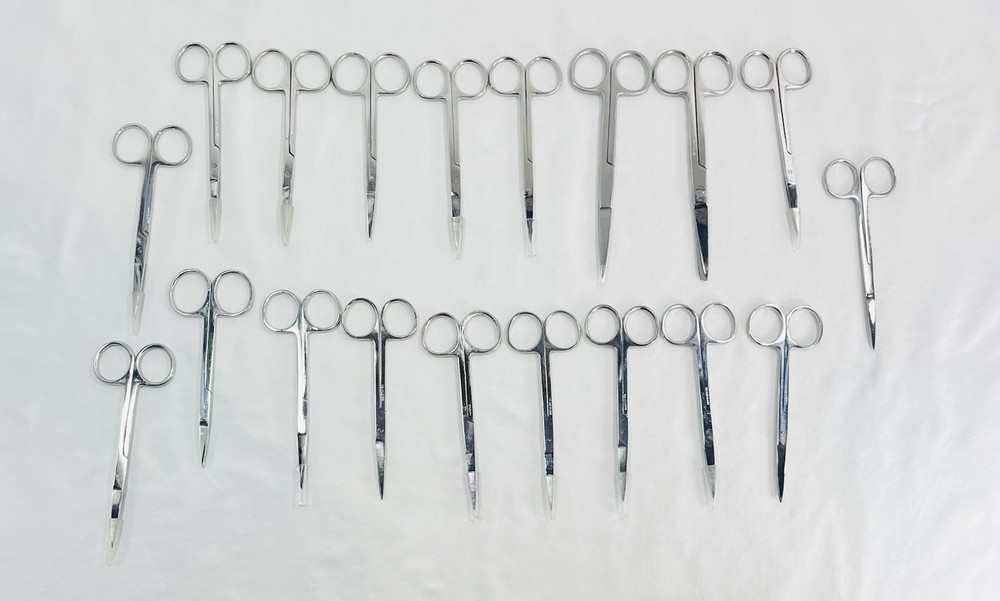 Lot Of 19 Single Use Practice Surgical Scissors For Training 4.5”-5.5”