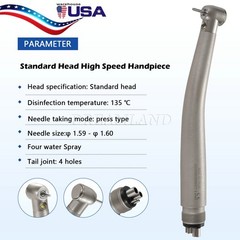 LED E-generator Fiber Optic 4 Water Spray Handpiece 4H Standard Head Dental