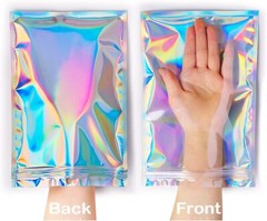 100-400 Smell Proof Mylar Bags Holographic Resealable Food Ziplock Foil Pouches