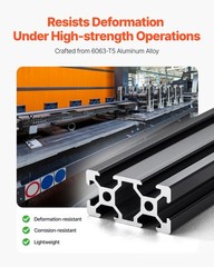 4PCS 39.4 in (1000 mm) T Slot 2040 Aluminum Extrusion Anodized Linear Rail