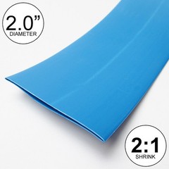 2″ ID Blue Heat Shrink Tube 2:1 ratio 2.0″ wrap (2×24″= 4 feet) inch/ft/to 50mm