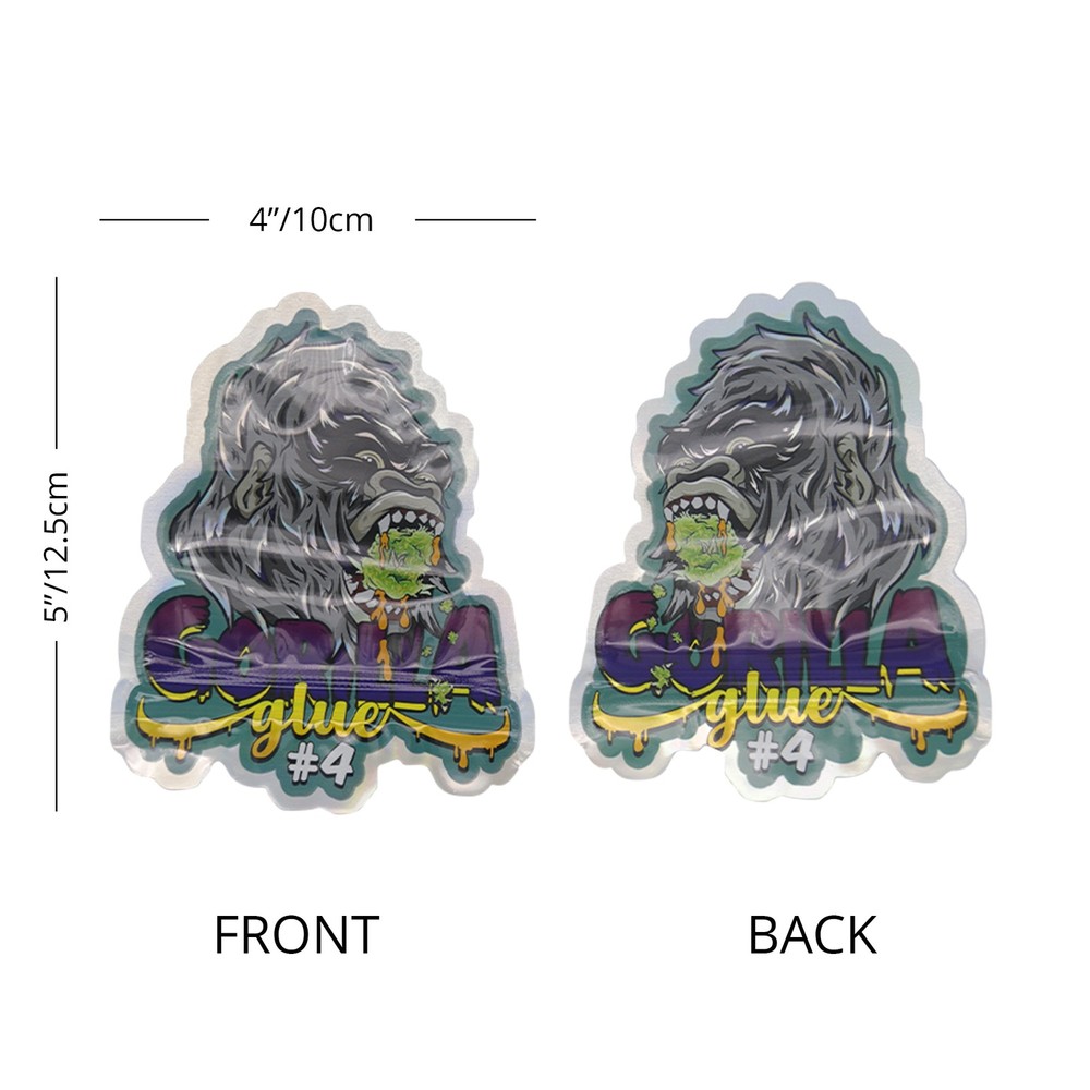 3.5g Cartoon Shapes Mylar Bags Zip Seal Bags Resealable Candy Baggies 100 pcs