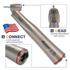 Dental Optic Fiber 1:4.2 Increasing Handpiece 45°Angle Fit FG 1.6mm burs For NSK