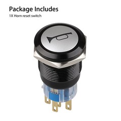 USA 12V 19mm Momentary LED Marine Car Stainless Horn Push Button Light Switch