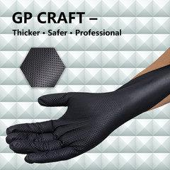 Craft Black Extra Large Nitrile Gloves Diamond 8Mil Disposable Latex 1000/Case