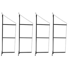 4PCS Black Cargo Shipping Container Shelving Shelf Brackets Universal 18″x60″