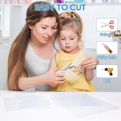 6PK 8″ X 10″ PET Plexiglass Sheets, Clear Plastic Sheet, Easy to Cut Thin Flexib