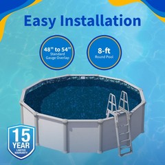 Blue Wave Emerald Coast 8-Ft Round Overlap Pool Liner For Above-Ground Steel