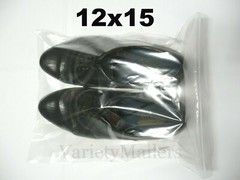 15 Large Reclosable Bags 12”x 15” Clear 2 Mil Food Grade Zip-Top Bags