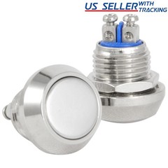 12mm Boat Horn / Starter Switch Circular Metal Momentary Push Button Waterproof