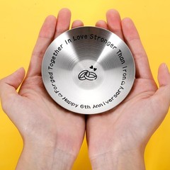 6 Year Anniversary Iron Gifts for Him Her Couples 6th Wedding small, Silver