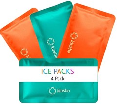 Kinsho Ice Pack For Kids Lunch Bag And Bento Boxes 4 Pack Set Reusable And