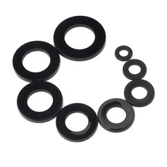 Black Nylon Plastic Flat Washers Penny Washers Metric M2 M3 M4 M5 M6 M8 M10-M20
