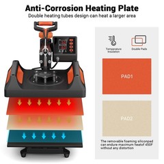 12″ x15″ Clamshell Heat Press Machine for T-Shirt Digital Transfer Sublimation