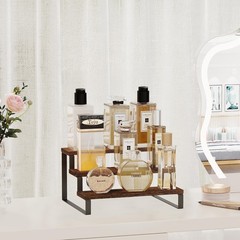 3 Tier Wooden Display Riser Stand Perfume Spice Rack Organizer Rustic Shelf 11.4