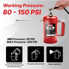 KOTA Non-Aerosol Pressure Sprayer, Refillable Bottle, 32oz Color: Red & Blue