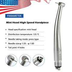 Dental High Speed Handpiece Small Mini Head Turbine 4 Hole Fit NSK