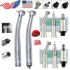 Dental LED Fiber Optic Turbine High /Low Speed Handpiece Kit 2/4Hole fit NSK UDM