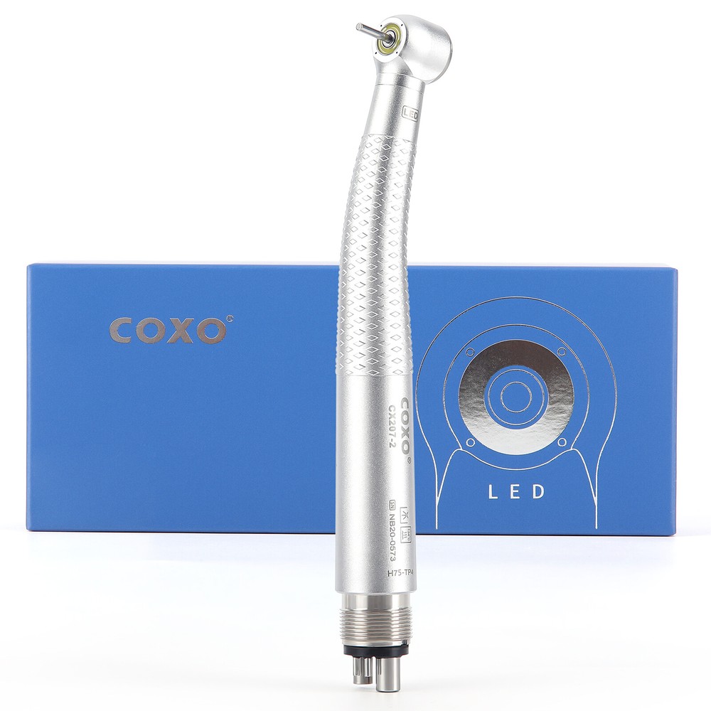 COXO High Speed Handpiece 4-Hole LED CX207 Dental Air Turbine Generator Spray