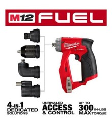New Milwaukee M12 FUEL Installation Drill/Driver 4-in-1 attachments Bag 2505-20