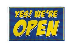 Yes We Are Open Flag 3x5ft Business Flag Advertising Sign Open Flag BLUE