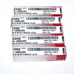 (5) 1.60mm (.0630″) 2 FLUTE CARBIDE ENDMILL STUB BALL ALTIN COATED 1635-0630L095