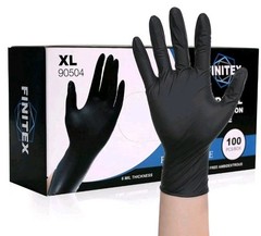 Finitex Black Nitrile Disposable Medical Exam Gloves – Box Of 100 Pcs 6mil Glove