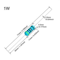 10 Pieces 1 Watt 1% metal film resistors Over 200 Various Value YOU CHOOSE