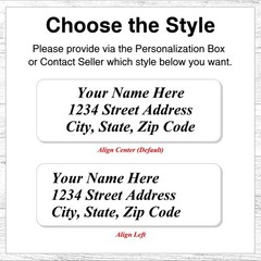400 Personalized Return Address Labels Printed Text 1/2 x 1 3/4 Inch Plain Text