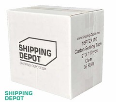 12 Rolls of Shipping Depot Carton Box Sealing Clear Packing Tape 2″ x 110 Yds