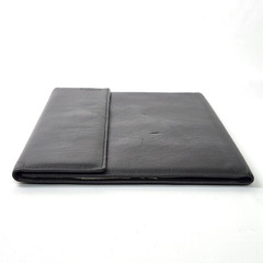 Poltrona Frau Leather Portfolio Dark Gray Snap Flap Close for 8.5 x 11 Notepad