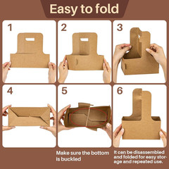MAQIHAN 2 Cup Drink Carrier with Handle – 12Pcs Disposable Paper Cardboard Coffe