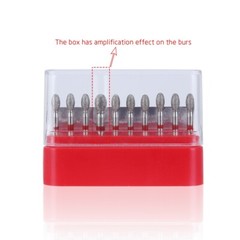 Dental Diamond Burs FOOTBALL 379-023F FINE RED DEFEND Friction Grip 10Pcs/Pack