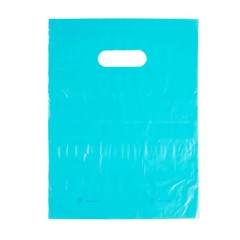 Plastic Bags 1000 Blue Shopping Merchandise Die Cut Handles 9 x 12″ Diecut