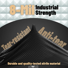 Craft Black Extra Large Nitrile Gloves Diamond 8Mil Disposable Latex 1000/Case