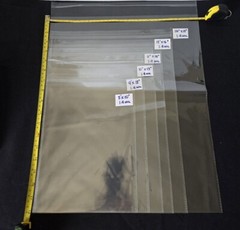 Cellophane Bags, 6 sizes, 500-1000 count Clear Self Cello Sealing Bags, 1.4 mil
