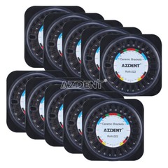 AZDENT Dental Orthodontic Ceramic Brackets 5*5 Roth MBT 022 Hooks 345 20Pcs/pack
