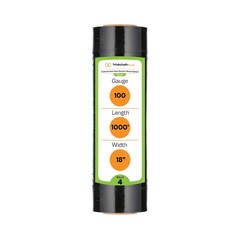4 Rolls 18″x1000′ Cast Packing Stretch Film Shrink Hand Wrap (100 Ga) Dark Black