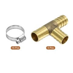 5pcs Brass Hose Barb Fittings 3-Way Tee 5/8″ x 5/8″ x 5/8″ Barbed
