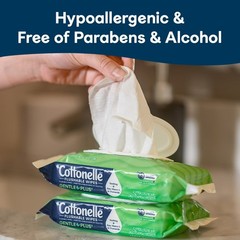 Cottonelle GentlePlus Flushable Wipes, 4 Flip-Top Packs, 42 Wipes per Pack